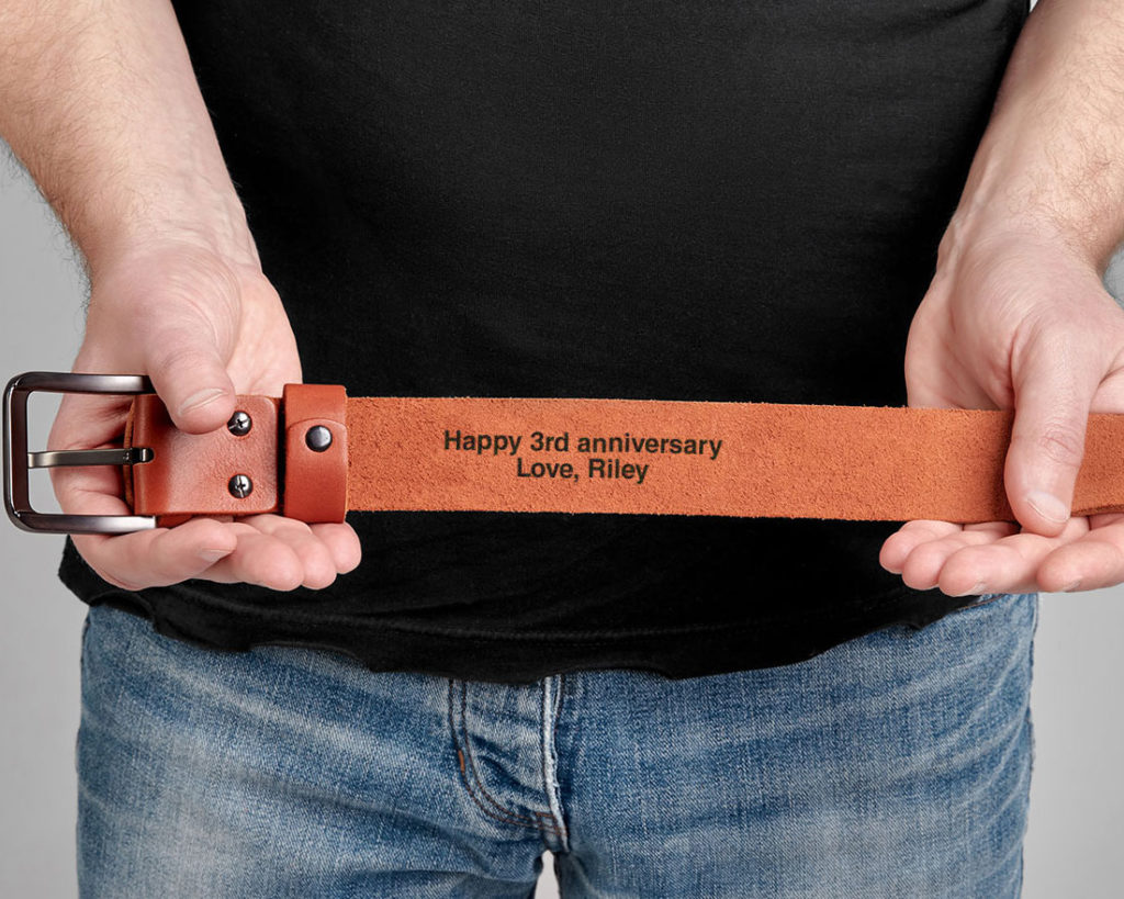 3rd anniversary Leather Belt Gift